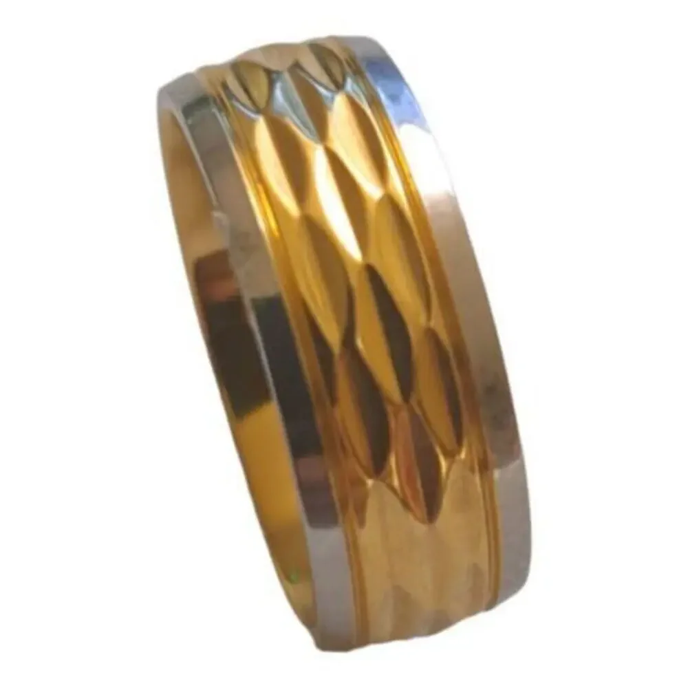 316L stainless steel ring gold silver wedding hypoallergenic band size‎ 9
